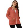 imageSaloogoe Lightweight Zip Up Hoodies for Women Hooded Sweatshirts Long Sleeve Thin Jacket with Zipper02orange Red