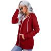 imageSaloogoe Lightweight Zip Up Hoodies for Women Hooded Sweatshirts Long Sleeve Thin Jacket with Zipper02red