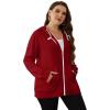 imageSaloogoe Lightweight Zip Up Hoodies for Women Hooded Sweatshirts Long Sleeve Thin Jacket with Zipper02red