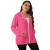 imageSaloogoe Lightweight Zip Up Hoodies for Women Hooded Sweatshirts Long Sleeve Thin Jacket with Zipper02rose Red