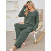 imageSaloogoe Lounge Sets for Women Two Piece Outfits Cozy Pajamas Set Fall Fashion 2024Green