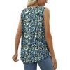 imageSaloogoe Summer Tank Tops for Women Loose Fit Pleated Tunics Scoop Neck Sleeveless Lace Tops Curved Hem FlowyFloral Blue