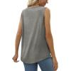 imageSaloogoe Summer Tank Tops for Women Loose Fit Pleated Tunics Scoop Neck Sleeveless Lace Tops Curved Hem FlowyGrey
