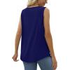 imageSaloogoe Summer Tank Tops for Women Loose Fit Pleated Tunics Scoop Neck Sleeveless Lace Tops Curved Hem FlowyNavy