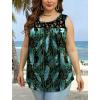 imageSaloogoe Summer Tank Tops for Women Loose Fit Pleated Tunics Scoop Neck Sleeveless Lace Tops Curved Hem FlowySpecial Firefly Forest