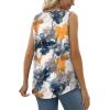 imageSaloogoe Summer Tank Tops for Women Loose Fit Pleated Tunics Scoop Neck Sleeveless Lace Tops Curved Hem FlowySpecial Ink Wash Flower
