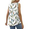 imageSaloogoe Summer Tank Tops for Women Loose Fit Pleated Tunics Scoop Neck Sleeveless Lace Tops Curved Hem FlowySpecial Leaf Print