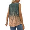 imageSaloogoe Summer Tank Tops for Women Loose Fit Pleated Tunics Scoop Neck Sleeveless Lace Tops Curved Hem FlowyVolcanic Printed