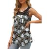 imageSaloogoe Summer Tank Tops for Women Loose Fit Pleated Tunics Scoop Neck Sleeveless Lace Tops Curved Hem FlowyWhite Lily