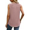 imageSaloogoe Tank Top for Women Loose Fit Eyelet Summer Tops Flowy Sleeveless Blouses Pleated Square Neck Curved Hem FashionDusty Pink