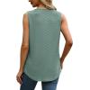 imageSaloogoe Tank Top for Women Loose Fit Eyelet Summer Tops Flowy Sleeveless Blouses Pleated Square Neck Curved Hem FashionGrayish Green