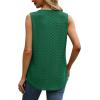 imageSaloogoe Tank Top for Women Loose Fit Eyelet Summer Tops Flowy Sleeveless Blouses Pleated Square Neck Curved Hem FashionGreen