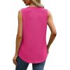 imageSaloogoe Tank Top for Women Loose Fit Eyelet Summer Tops Flowy Sleeveless Blouses Pleated Square Neck Curved Hem FashionHot Pink