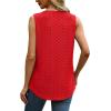 imageSaloogoe Tank Top for Women Loose Fit Eyelet Summer Tops Flowy Sleeveless Blouses Pleated Square Neck Curved Hem FashionRed