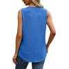 imageSaloogoe Tank Top for Women Loose Fit Eyelet Summer Tops Flowy Sleeveless Blouses Pleated Square Neck Curved Hem FashionRoyal Blue