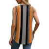 imageSaloogoe Tank Top for Women Loose Fit Eyelet Summer Tops Flowy Sleeveless Blouses Pleated Square Neck Curved Hem FashionStripe and Polka Dot