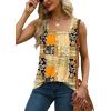 imageSaloogoe Tank Top for Women Loose Fit Eyelet Summer Tops Flowy Sleeveless Blouses Pleated Square Neck Curved Hem FashionUnique Block Floral