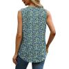 imageSaloogoe Tank Top for Women Loose Fit Eyelet Summer Tops Flowy Sleeveless Blouses Pleated Square Neck Curved Hem FashionUnique Blue Floral