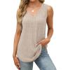 imageSaloogoe Tank Tops for Women 2025 V Neck Summer Sweaters Vest Lightweight Curved Hem Spring Beach FashionApricot