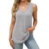 imageSaloogoe Tank Tops for Women 2025 V Neck Summer Sweaters Vest Lightweight Curved Hem Spring Beach FashionClassic Grey