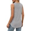 imageSaloogoe Tank Tops for Women 2025 V Neck Summer Sweaters Vest Lightweight Curved Hem Spring Beach FashionClassic Grey
