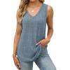 imageSaloogoe Tank Tops for Women 2025 V Neck Summer Sweaters Vest Lightweight Curved Hem Spring Beach FashionFresh Green