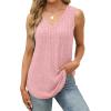 imageSaloogoe Tank Tops for Women 2025 V Neck Summer Sweaters Vest Lightweight Curved Hem Spring Beach FashionPink