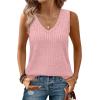 imageSaloogoe Tank Tops for Women 2025 V Neck Summer Sweaters Vest Lightweight Curved Hem Spring Beach FashionPink