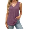 imageSaloogoe Tank Tops for Women 2025 V Neck Summer Sweaters Vest Lightweight Curved Hem Spring Beach FashionPurple Red