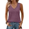 imageSaloogoe Tank Tops for Women 2025 V Neck Summer Sweaters Vest Lightweight Curved Hem Spring Beach FashionPurple Red