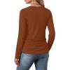 imageSaloogoe Womens Long Sleeve Shirts Dressy Casual Tops Crewneck Pleated Buttom ShirtCaramel