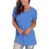 imageSaloogoe Womens Loose Fit Tshirts Short Sleeve Summer Tops Casual Workout Yoga Tunic T Shirts Tops01blue