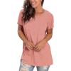imageSaloogoe Womens Loose Fit Tshirts Short Sleeve Summer Tops Casual Workout Yoga Tunic T Shirts Tops01coral