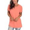 imageSaloogoe Womens Loose Fit Tshirts Short Sleeve Summer Tops Casual Workout Yoga Tunic T Shirts Tops01coral Pink
