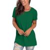 imageSaloogoe Womens Loose Fit Tshirts Short Sleeve Summer Tops Casual Workout Yoga Tunic T Shirts Tops01kelly Green