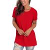 imageSaloogoe Womens Loose Fit Tshirts Short Sleeve Summer Tops Casual Workout Yoga Tunic T Shirts Tops01red