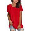 imageSaloogoe Womens Loose Fit Tshirts Short Sleeve Summer Tops Casual Workout Yoga Tunic T Shirts Tops01red