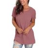 imageSaloogoe Womens Loose Fit Tshirts Short Sleeve Summer Tops Casual Workout Yoga Tunic T Shirts Tops02brick Red