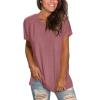 imageSaloogoe Womens Loose Fit Tshirts Short Sleeve Summer Tops Casual Workout Yoga Tunic T Shirts Tops02brick Red