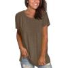 imageSaloogoe Womens Loose Fit Tshirts Short Sleeve Summer Tops Casual Workout Yoga Tunic T Shirts Tops02brown