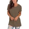imageSaloogoe Womens Loose Fit Tshirts Short Sleeve Summer Tops Casual Workout Yoga Tunic T Shirts Tops02brown