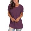 imageSaloogoe Womens Loose Fit Tshirts Short Sleeve Summer Tops Casual Workout Yoga Tunic T Shirts Tops02fuchsia