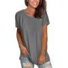 imageSaloogoe Womens Loose Fit Tshirts Short Sleeve Summer Tops Casual Workout Yoga Tunic T Shirts Tops02grey