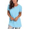 imageSaloogoe Womens Loose Fit Tshirts Short Sleeve Summer Tops Casual Workout Yoga Tunic T Shirts Tops02lake Blue