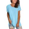 imageSaloogoe Womens Loose Fit Tshirts Short Sleeve Summer Tops Casual Workout Yoga Tunic T Shirts Tops02lake Blue