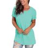 imageSaloogoe Womens Loose Fit Tshirts Short Sleeve Summer Tops Casual Workout Yoga Tunic T Shirts Tops02lake Green