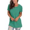 imageSaloogoe Womens Loose Fit Tshirts Short Sleeve Summer Tops Casual Workout Yoga Tunic T Shirts Tops02pine Green