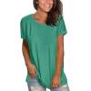 imageSaloogoe Womens Loose Fit Tshirts Short Sleeve Summer Tops Casual Workout Yoga Tunic T Shirts Tops02pine Green