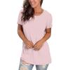 imageSaloogoe Womens Loose Fit Tshirts Short Sleeve Summer Tops Casual Workout Yoga Tunic T Shirts Tops02pink
