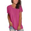 imageSaloogoe Womens Loose Fit Tshirts Short Sleeve Summer Tops Casual Workout Yoga Tunic T Shirts Tops02rose Red